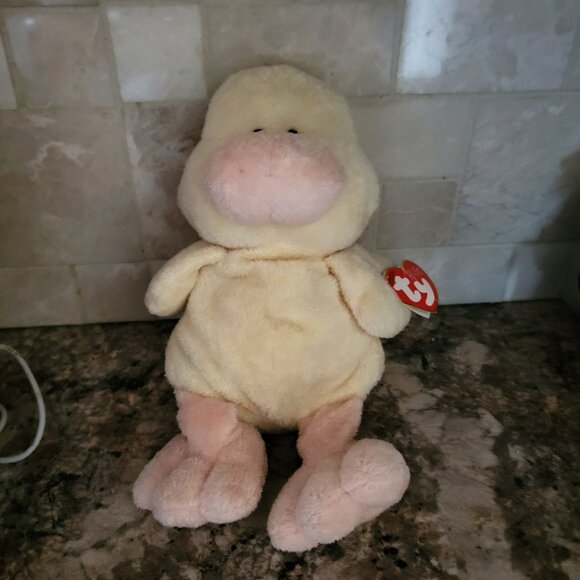 Ty Pluffies Puddles the Duck Plush Toy-2002 - Picture 1 of 3